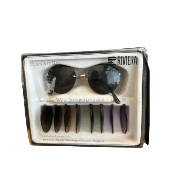 Vintage Riviera Sunglasses Flip Out 5 Colored Lenses Fashion Sports Driving main image 5